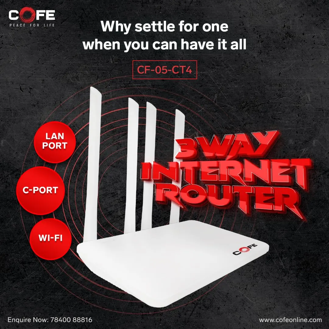 Cofe Sim Router CF05 CT4 WiFi6 4G | 5G 4 Antenna With TYPE-C | WAN | LAN Port view 4